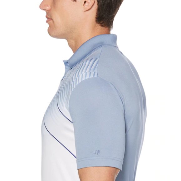 Men's Grand Slam Classic-Fit DriFlow Performance Golf Polo Country Blue Diagonal - Picture 3 of 3